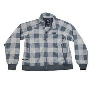 Columbia Bugaboo Fleece Jacket Womens XL Interchangeable Liner Plaid Gray